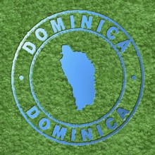 Map of Dominica, Forest with Water Map, CO2 Reduction