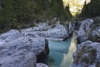 Velika Korita or big gorge of Soca river, Bovec, Slovenia. Julian Alps. Velika Korita or Great