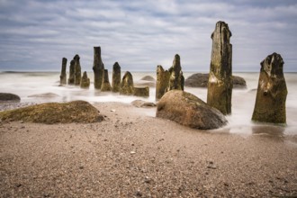 Groyne on the coast of the Baltic Sea