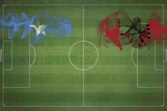 Somalia vs Albania Soccer Match, national colors, national flags, soccer field, football game,