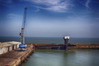 Crane in the harbour of Dover in Kent, England 2015