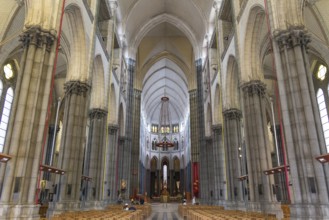 The interior of Lille Cathedral, the Basilica of Notre Dame de la Treille, at Lille, France, Europe