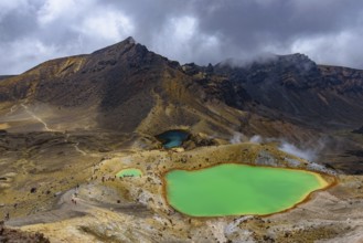 Emerald Lakes at Tongariro National Park in New Zealand