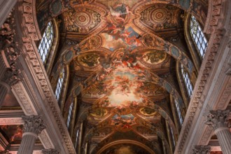 VERSAILLES FRANCE APRIL 01 : Interiors, architectural details an ceilings of the Royal Chapel, in