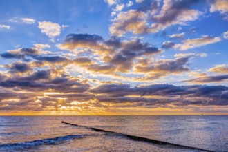 Wonderful sunrise at the beach in summer