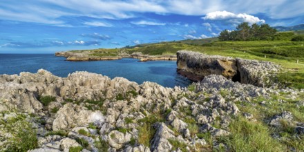 Coastline and Cliffs, Beach of Toró, Llanes, Asturias, Spain, Europe