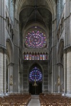 Reims, France- 13 September, 2022: view of the reverse side of the West Facade of the Reims