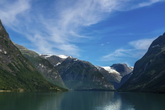 Lake at the Kjenndalsbreen glacier in Norway, part of the Jostedalsbreen. Lake at the