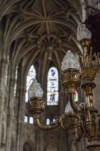 PARIS, FRANCE, MAY 24, 2022, Inside the gothic church Saint Eustache in Paris, France, Europe