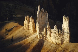 Bryce Canyon, Pinnacles in the evening light, USA, North America