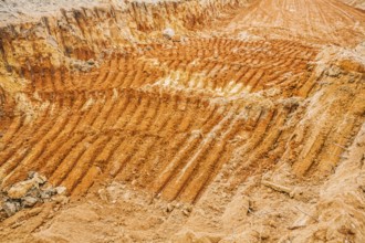 Texture of sand after working of exkavator