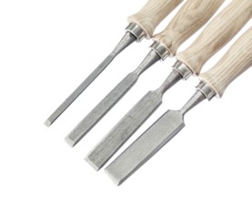 Set of flat chisels isolated on white