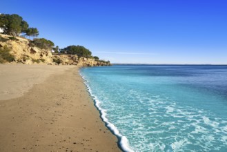 Cala Angels beach playa in Miami Platja of Tarragona at costa Dorada of Catalonia