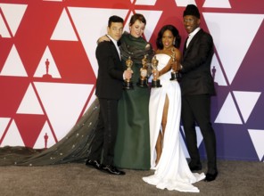 Rami Malek, Olivia Colman, Regina King and Mahershala Ali at the 91st Annual Academy Awards, Press