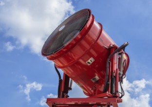 Red smoke exhaust fan on a fire truck