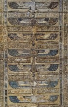 Ancient color egypt images and hieroglyphics on wall