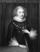 Mary Sidney (1561-1621) on engraving from 1830. English writer. Engraved by W.T.Fry and published