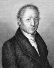 Johann Adam von Itzstein (1775-1855) on engraving from 1859. German politician. Engraved by unknown