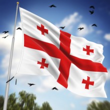 Flag of Georgia, This is a computer generated and 3d rendered image