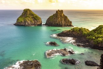 Fernando de Noronha, Brasil. Turquoise water around the Two Brothers rocks, UNESCO World Heritage