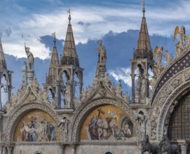 Architectural fragment of basilica. Patriarchal Cathedral Basilica of Saint Mark is cathedral