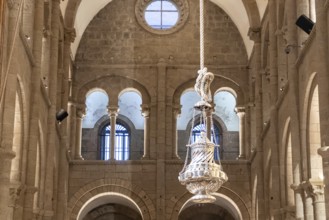 Santiago de Compostela, Spain, February 9, 2023: Interior of the Cathedral of Santiago de