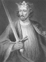 Edward I (1239-1307) on engraving from the 1800s. King of England during 1272-1307. Published in