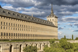 San Lorenzo de El Escorial, Spain, September 8, 2021: Royal Site of San Lorenzo de El Escorial or