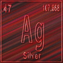 Silver chemical element, Sign with atomic number and atomic weight, Periodic Table Element