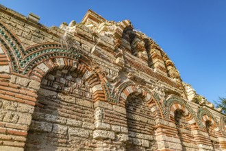 Details of the Church of Christ Pantocrator in Nessebar ancient city. Nesebar, Nesebr is a UNESCO
