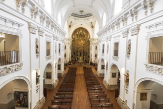 Toledo, Spain, December 16, 2018 : Interior of San Ildefonso Church or Jesuit church (Iglesia de