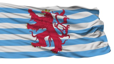 Civil Air Ensign Of Luxembourg Flag, Isolated On White Background