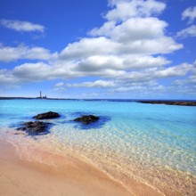 El Cotillo beach and Toston lighthouse at Fuerteventura Canary Islands