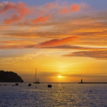Mallorca port de Andratx sunset in Mallorca at Balearic islands of spain