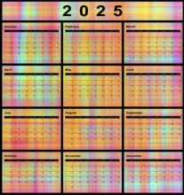 2025 calendar, week start Sunday, modern design