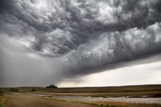 Prairie Storm Clouds Canada Saskatchewan Abandoned Buildings