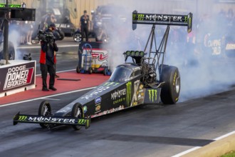 NHRA driver, Brittany Force, prepares to qualify for the Dodge Power Brokers NHRA Mile-High