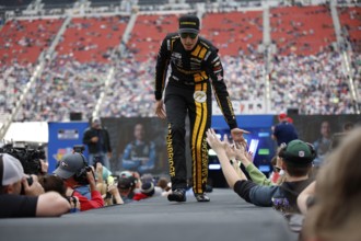 Carson Hocevar gets introduced for the Food City 500 in Bristol, TN, USA, North America