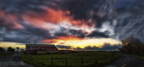 Sunset at the Farm, Northern California, USA, Color Image, North America