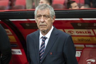 WARSAW, POLAND - JUNE 16, 2023: Friendly football match Poland vs Germany 1:0. Fernando Santos head