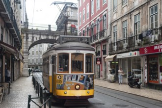 11.06.2018, Lisbon, Portugal, Europe, A tram in the historic centre of the Portuguese capital,