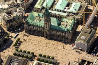 Hanseatic city of Hamburg, town hall in the city centre with town hall square
