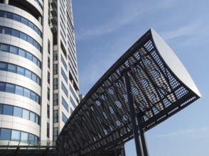 Leeds, west yorkshire, united kingdom, 16 july 2019: close up of bridgewater tower in whitehall