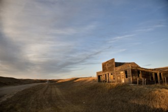 Ghost Town Galilee Saskatchewan cart wheel abandoned