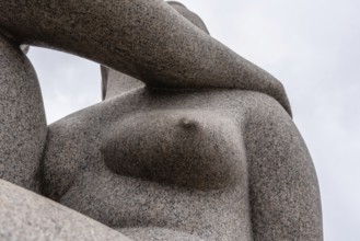 Oslo, Norway, August 11, 2019: Sculpture by Gustav Vigeland in the Frogner Park, a famous public