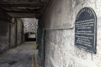 Narrow lane, Theatre Lane, Aberdeen, Scotland, Great Britain
