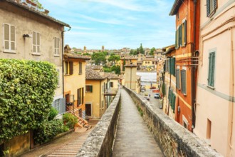 Beautiful Cityscape of Medieval Aqueduct of Perugia, Umbria - Italy