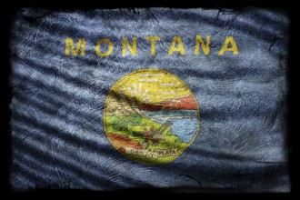 Montana Flag, Grunge Texture Background