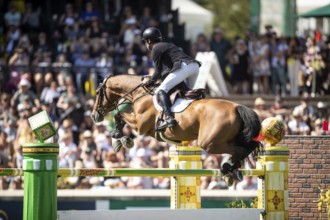 Scott Brash of Great Britain and riding Hello Jefferson compete in the first round of the 1.60m