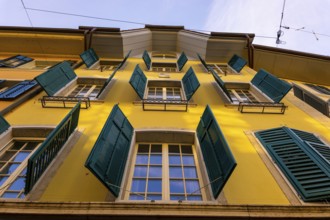 The Beautiful Baroque Old Town with Window and Shutter on a House on Mainstreet in a Sunny Autumn